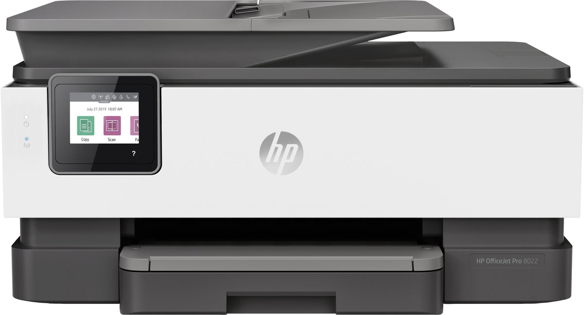 HP Officejet Pro 8022 All-in-One - Multifunction Printer - Color - Inkjet - 216 x 297 mm (original) - A4/Legal (media) - up to 13 ppm (copy) - up to 20 ppm (print) - 225 sheets - 33.6 Kbps - LAN, Wi-Fi(n) - light basalt - Eligible for