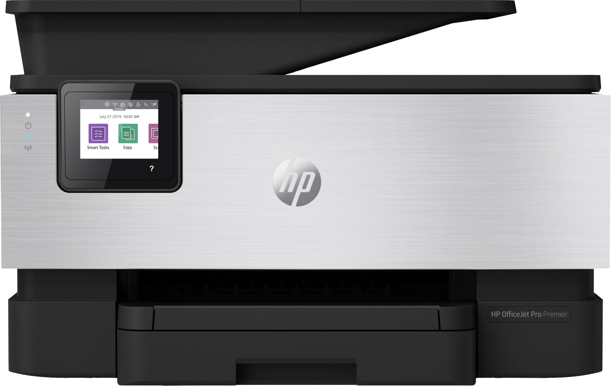 HP Officejet Pro 9019/Premier All-in-One - Impressora multi-funções - a cores - jacto de tinta - Legal (216 x 356 mm) (original) - A4/Legal (media) - até 21 ppm (cópia) - até 22 ppm (impressão) - 250 folhas - USB 2.0, LAN, Wi-Fi(n), host USB - alumín