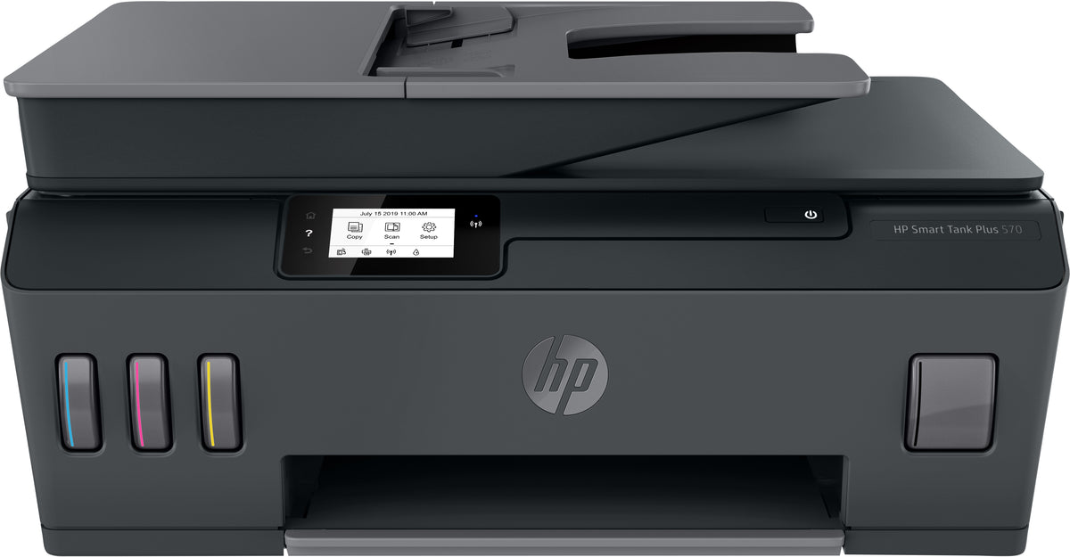 HP Smart Tank Plus 570 Wireless All-in-One - Multifunction Printer - Color - Inkjet - Refillable - Legal (216 x 356 mm) (original) - A4/Legal (media) - up to 10 ppm (copy) - up to 11 ppm (print) - 100 sheets - USB 2.0, Wi-Fi(n), Bluet