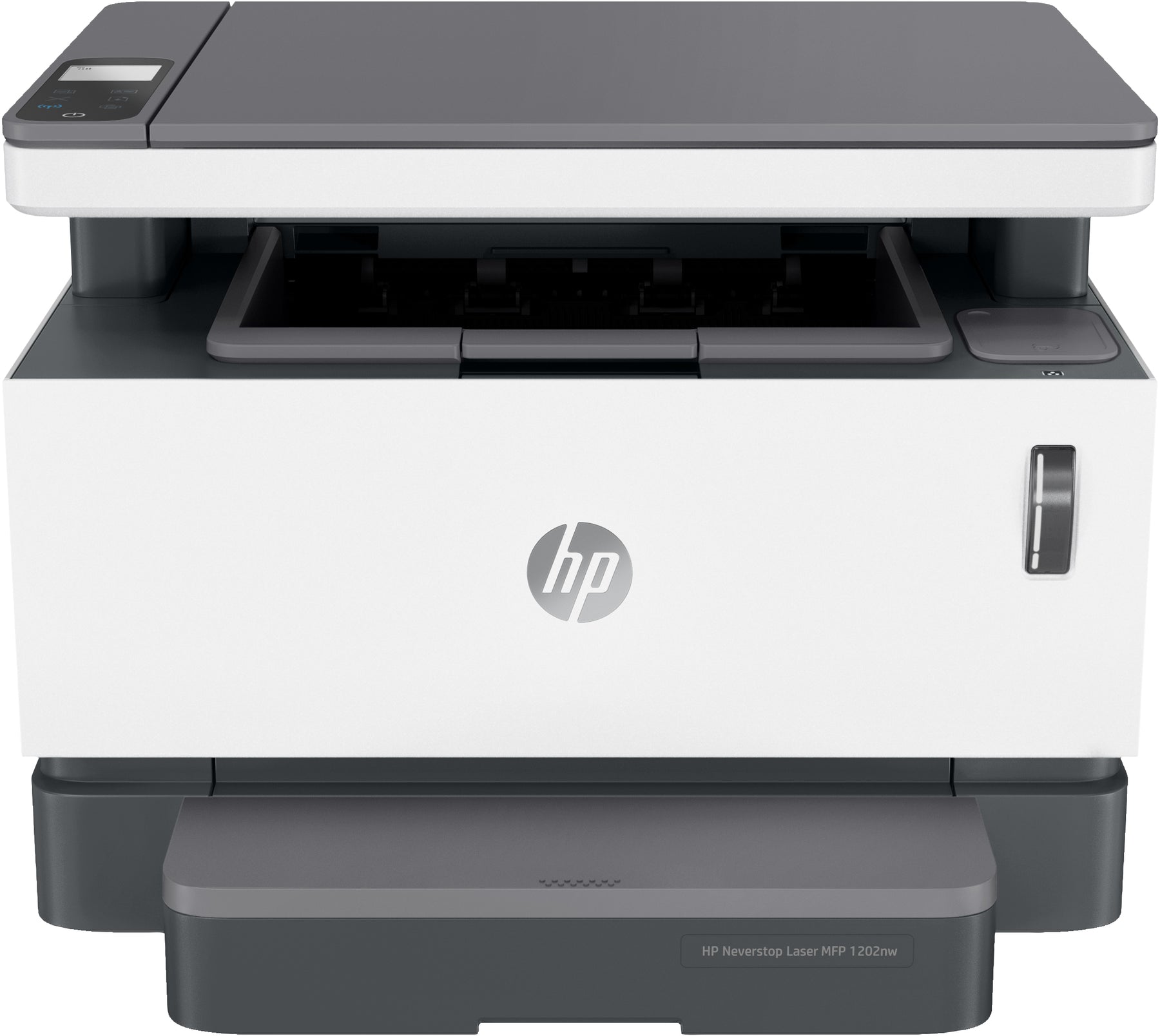 HP Neverstop 1202nw Cartridge-Free Laser Tank - Impressora multi-funções - P/B - laser - 216 x 356 mm (original) - Legal (media) - até 14 ppm (cópia) - até 20 ppm (impressão) - 150 folhas - USB 2.0, LAN, Wi-Fi(n)