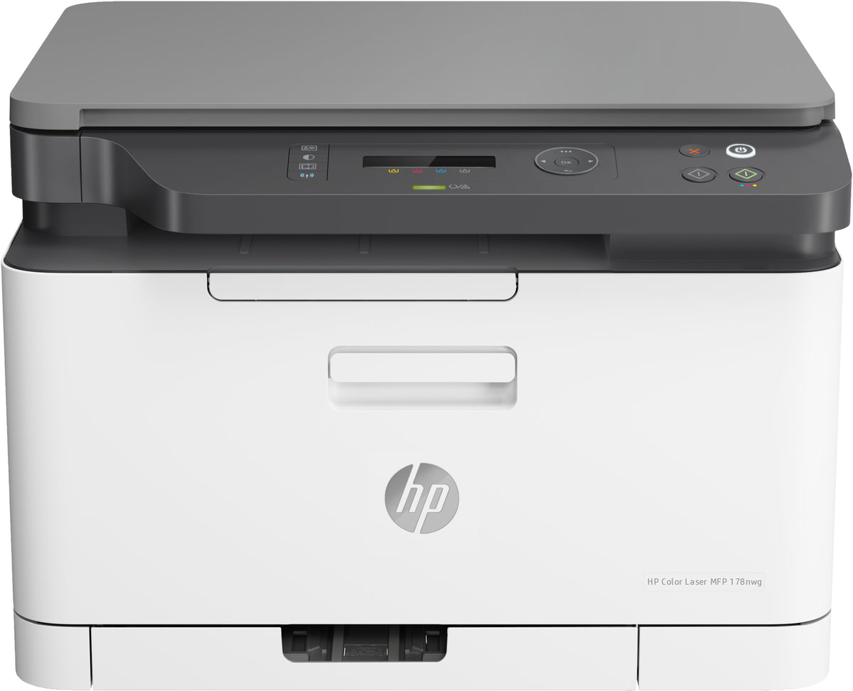 HP Color Laser MFP 178nw - Impresora multifunción - color - láser - A4 (210 x 297 mm) (original) - A4/Carta (soportes) - hasta 18 ppm (copia) - hasta 18 ppm (impresión) - 150 hojas - USB 2.0, LAN, Wi-Fi (n)