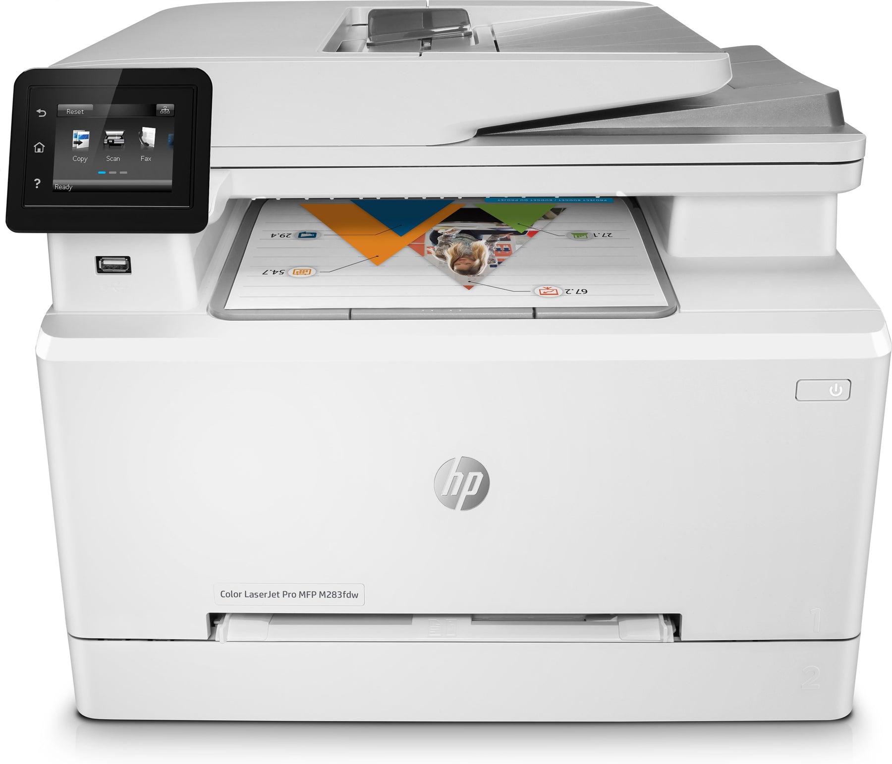 HP Color LaserJet Pro MFP M283fdw - Multifunction Printer - Color - Laser - Legal (216 x 356 mm) (original) - A4/Legal (media) - up to 21 ppm (copy) - up to 21 ppm (print) - up to 21 ipm (print) - 250 sheets - 33.6 Kbps - USB 2.0, Gigabit LAN