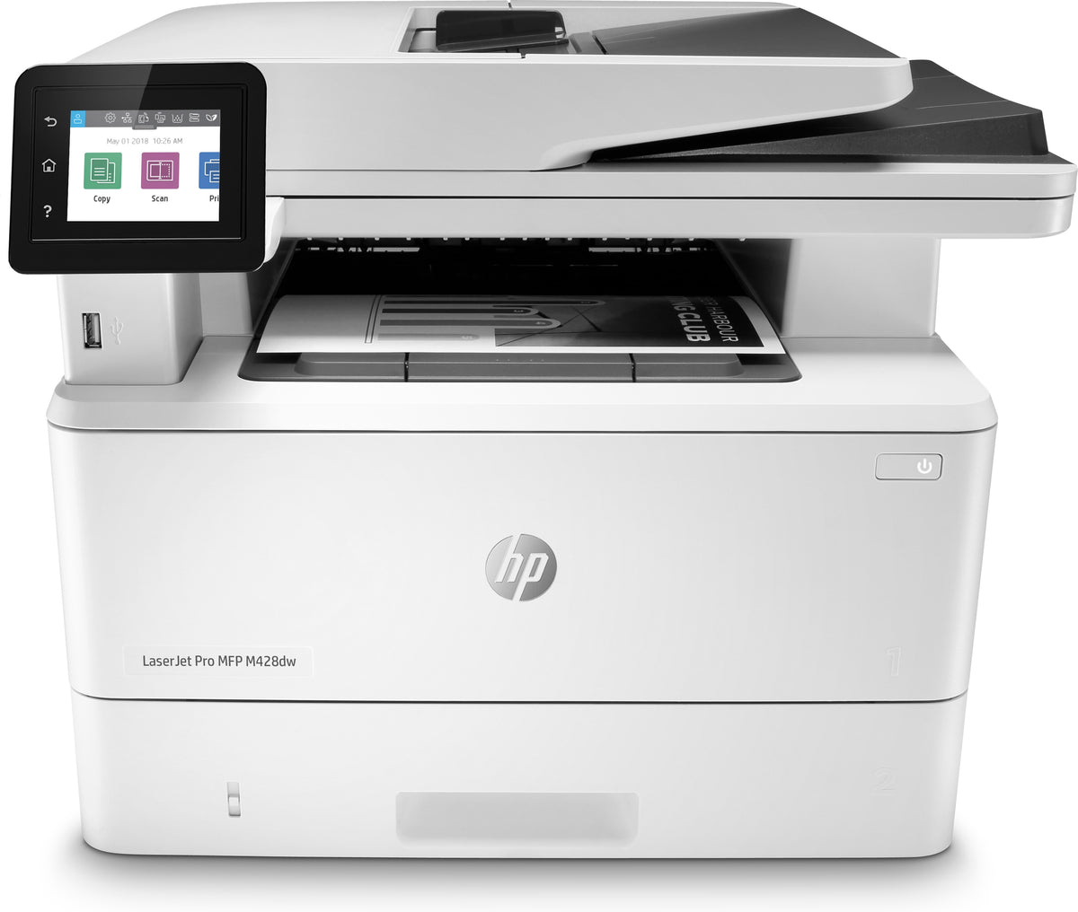 HP LaserJet Pro MFP M428dw - Multifunction Printer - B/W - laser - Legal (216 x 356 mm) (original) - A4/Legal (media) - up to 38 ppm (copy) - up to 38 ppm (print) - 350 leaves - USB 2.0, Gigabit LAN, Wi-Fi(n), host USB