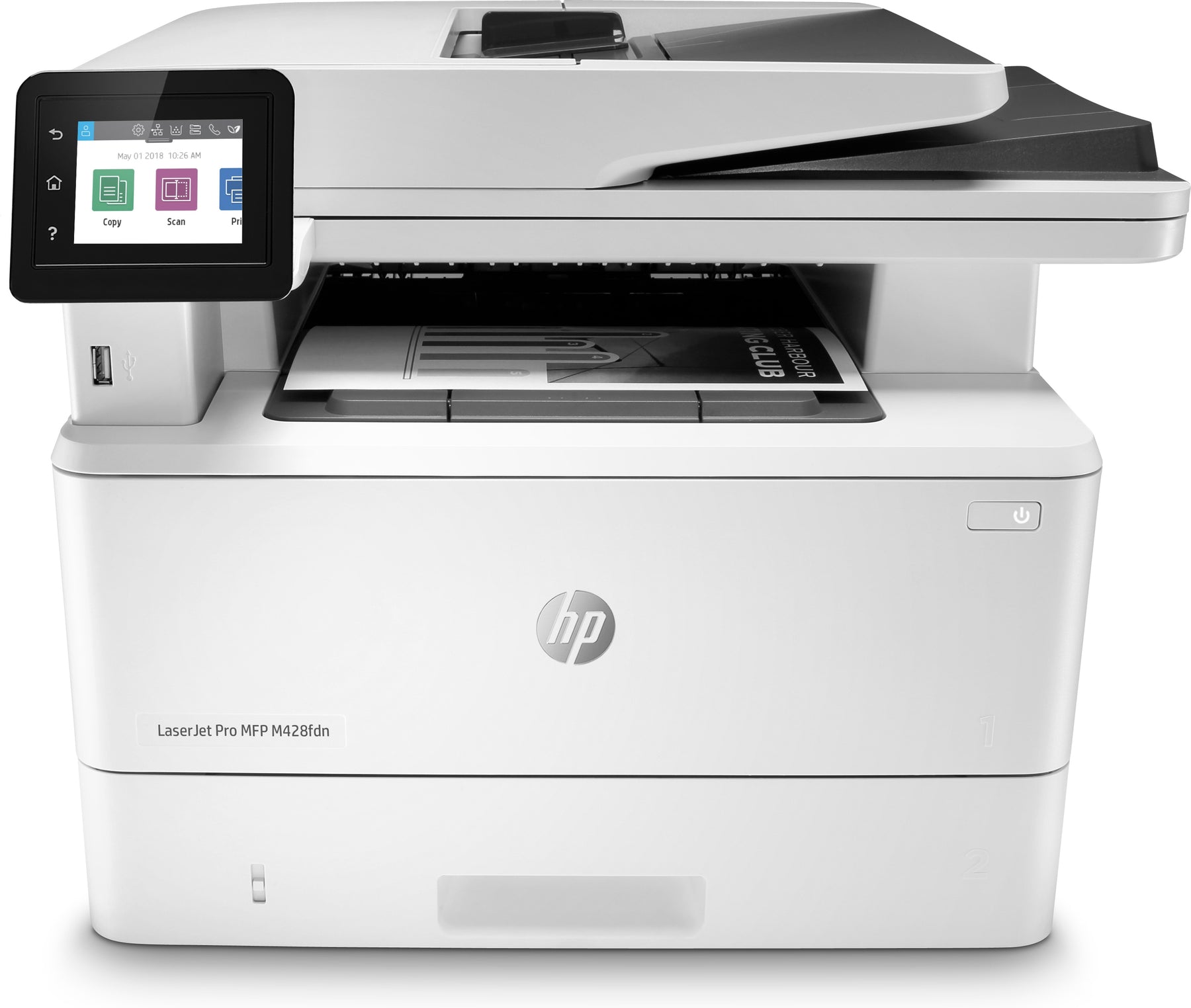 HP LaserJet Pro MFP M428fdn - Multifunction Printer - B/W - laser - A4 (210 x 297 mm), Legal (216 x 356 mm) (original) - A4/Legal (media) - up to 38 ppm (copy) - up to 38 ppm (print) - 350 sheets - 33.6 Kbps - USB 2.0, Gigabit LAN, USB host