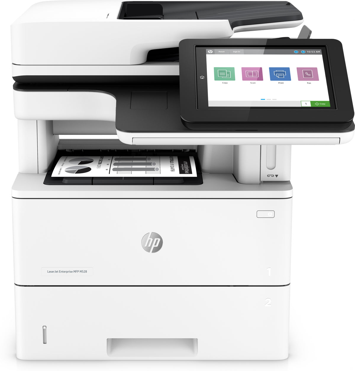 HP LaserJet Enterprise MFP M528f - Impresora multifunción - B/N - láser - Legal (216 x 356 mm) (original) - A4/Legal (soportes) - hasta 43 ppm (copia) - hasta 43 ppm (impresión) - 650 hojas - 33,6 Kbps - USB 2.0, Gigabit LAN, host USB 2.0