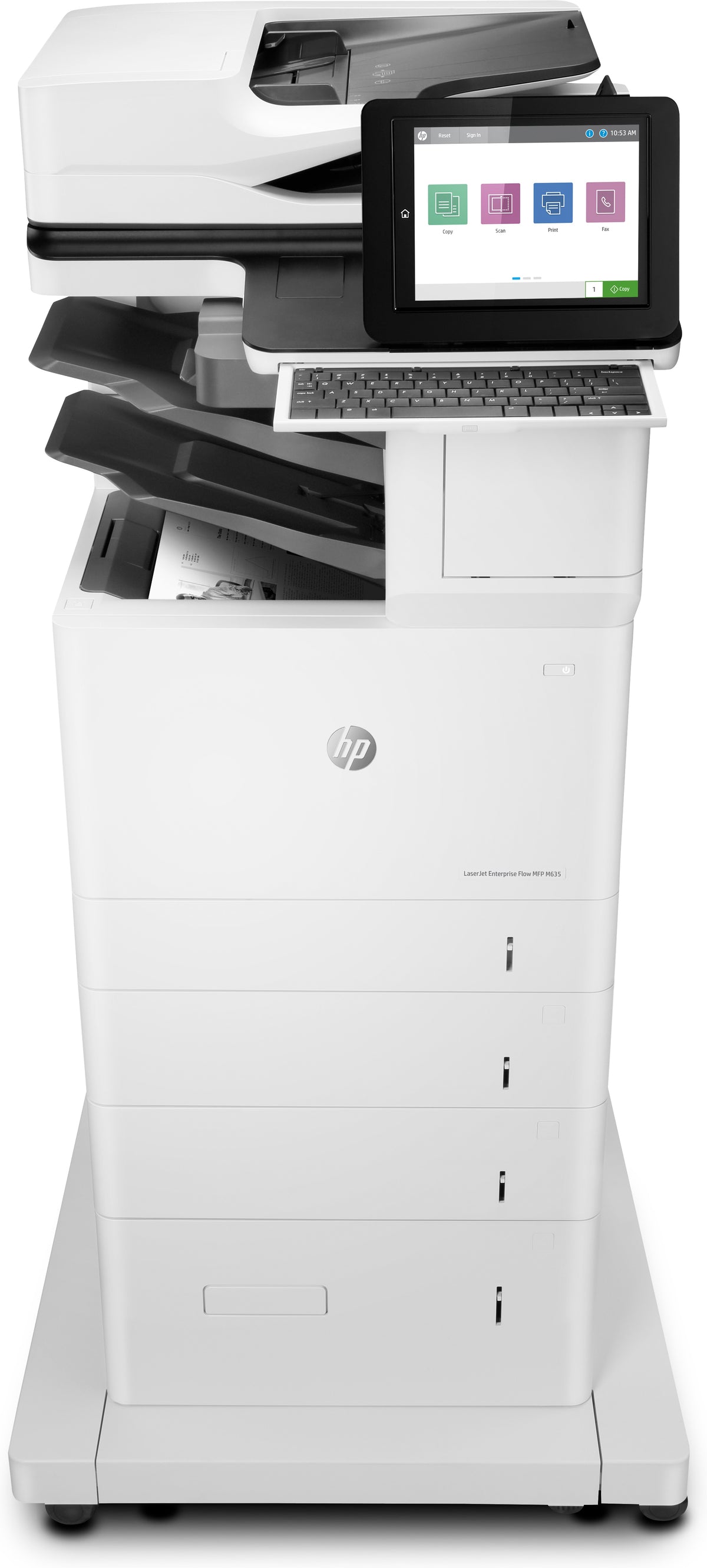 HP LaserJet Enterprise Flow MFP M635z - Multifunction Printer - B/W - laser - 216 x 864 mm (original) - A4/Legal (media) - up to 61 ppm (print) - 3200 sheets - 33.6 Kbps - USB 2.0, Gigabit LAN, USB 2.0 host
