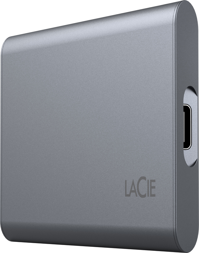 LaCie Portable SSD STKS1000400 - SSD - 1 TB - External (Portable) - USB (USB C Connector) - Brushed Gray - with Seagate Rescue Data Recovery