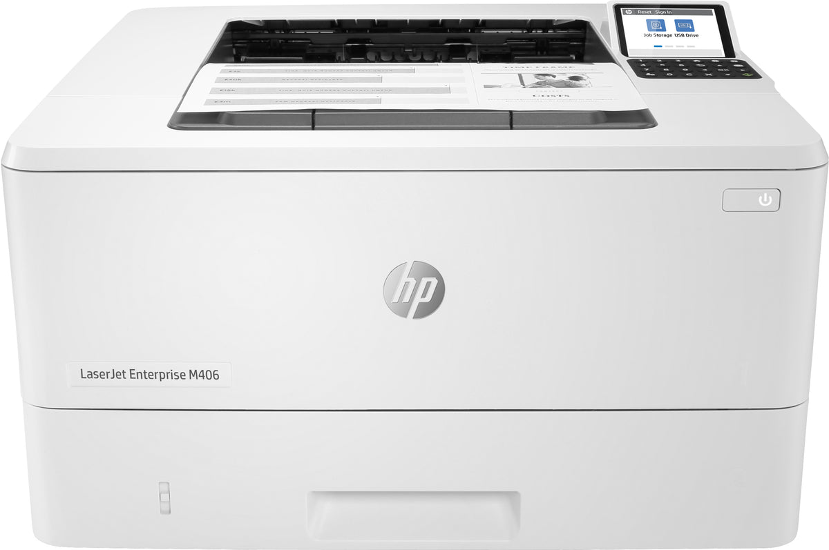 HP LaserJet Enterprise M406dn - Printer - B/W - Duplex - laser - A4/Legal - 1200 x 1200 dpi - up to 40 ppm - capacity: 350 sheets - USB 2.0, Gigabit LAN, USB 2.0 host