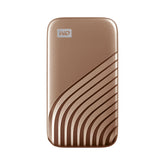 WD My Passport SSD WDBAGF0010BGD - SSD - encrypted - 1 TB - external (portable) - USB 3.2 Gen 2 (USB C connector) - 256-bit AES - gold