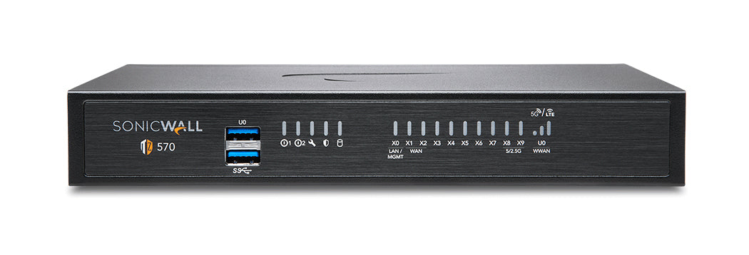 SonicWall TZ570 - Dispositivo de segurança - com 1 year Support Service 8x5 - GigE, 5 GigE - secretária