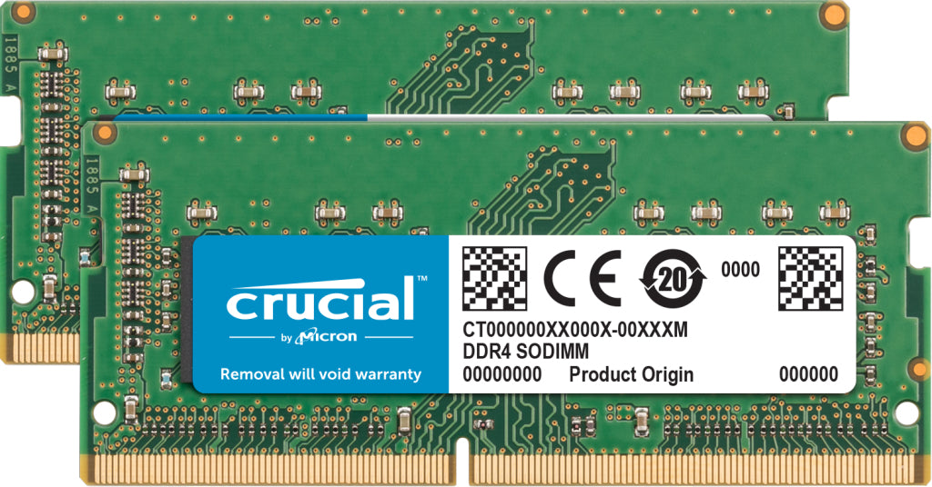 Crucial - DDR4 - kit - 64 GB: 2 x 32 GB - 260-pin SO DIMM - 2666 MHz / PC4-21300 - CL19 - 1.2 V - unbuffered - no ECC - for Apple iMac (Early 2019), Mac mini (Late of 2018)