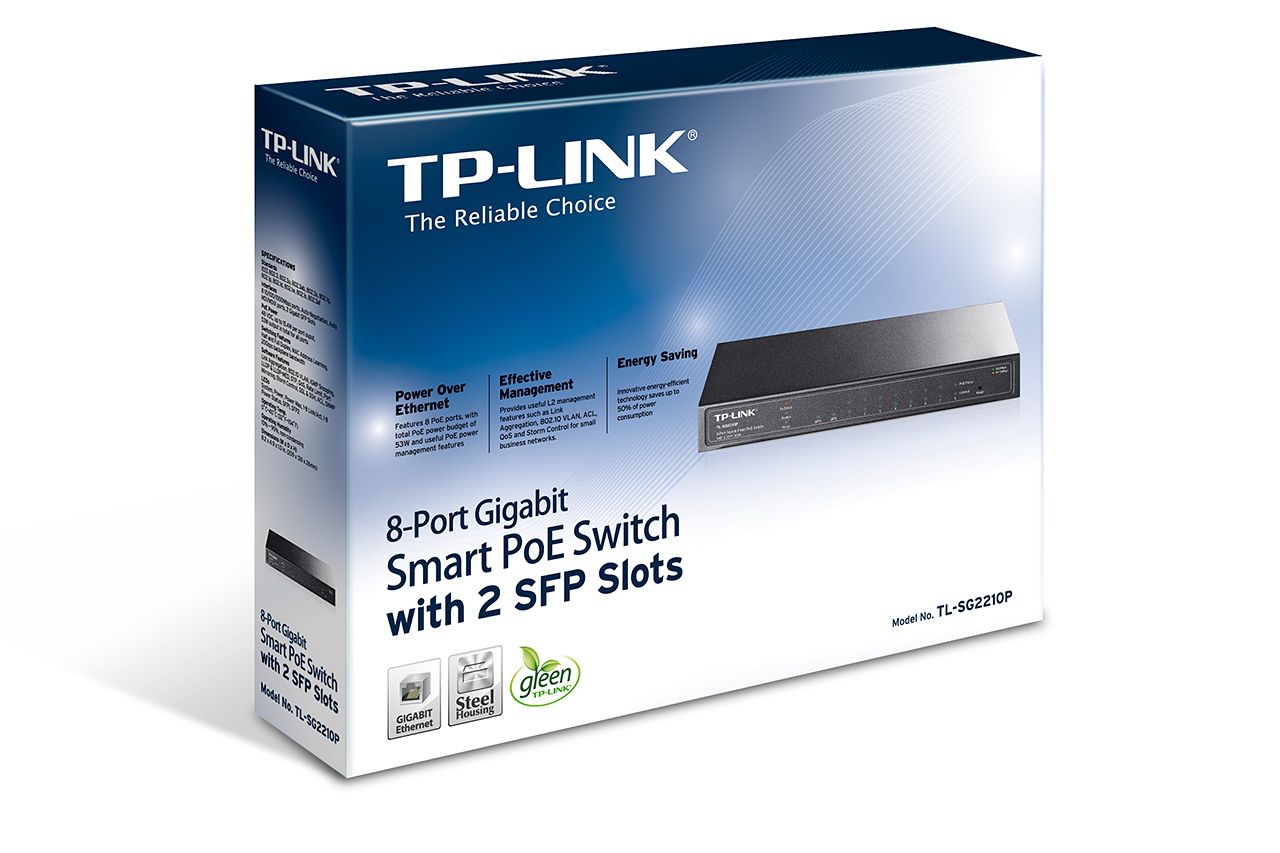 Switch TP-Link 8portas Gigabit Desktop PoE Smart Switch-TL-SG2210P (TL-SG2210P)