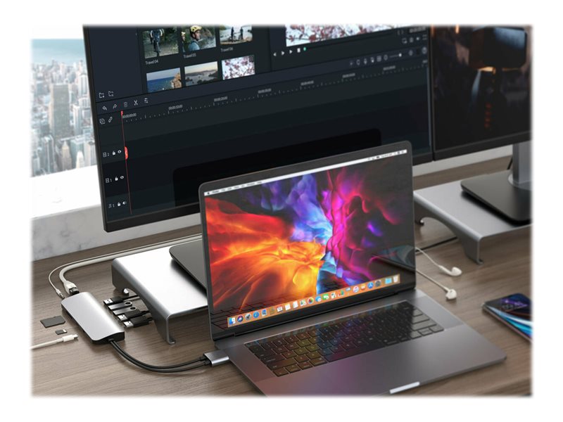 Hub HyperDrive VIPER 10 en 2 - Estación de acoplamiento - USB-C - 2 x HDMI - GigE - para Apple iPad Air de 10,9 pulgadas (4.ª generación), iPad Pro de 11 pulgadas (1.ª - 3.ª generación), iPad de 12,9 pulgadas Pro (3.ª - 5.ª generación), Mac