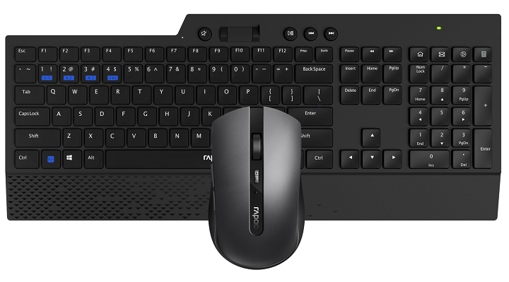 Keyboard + Mouse Kit RAPOO 8200T Multi-mode Wireless Desktop Combo Set Black