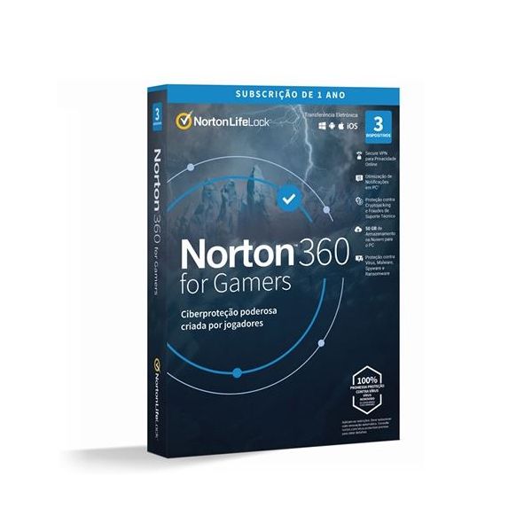NORTON 360 PARA JUGADORES ND 50 GB SE 1 USUARIO 3 DISPOSITIVO TDPORTUGAL 12 MO KOD ESD N/S