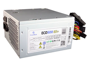 Fuente de comida 500W CoolBox ATX ECO-500 85+ (certificación CE 85% Eficiencia)