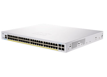 Cisco Business 350 Series 350-48P-4G - Switch - L3 - Admin - 48 x 10/100/1000 (PoE+) + 4 x Gigabit SFP - rail mountable - PoE+ (370W)