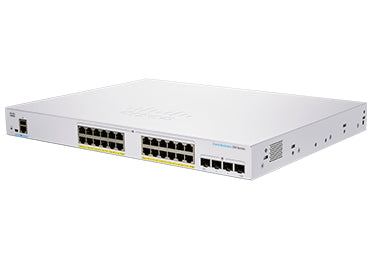 Cisco Business 350 Series 350-24P-4G - Switch - L3 - Admin - 24 x 10/100/1000 (PoE+) + 4 x Gigabit SFP - rail mountable - PoE+ (195W)