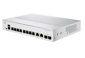 Cisco Business 350 Series 350-8T-E-2G - Interruptor - L3 - Administrado - 8 x 10/100/1000 + 2 x conjunto Gigabit Ethernet/Gigabit SFP - montável em trilho