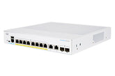 Cisco Business 350 Series CBS350-8P-E-2G - Interruptor - L3 - Administrado - 8 x 10/100/1000 (PoE+) + 2 x combo SFP - montável em trilho - PoE+ (67 W)