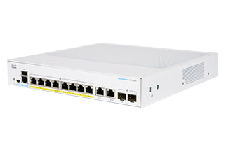 Cisco Business 350 Series CBS350-8P-E-2G - Interruptor - L3 - Administrado - 8 x 10/100/1000 (PoE+) + 2 x combo SFP - montável em trilho - PoE+ (67 W)