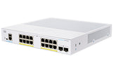 Cisco Business 350 Series 350-16P-2G - Switch - L3 - Admin - 16 x 10/100/1000 (PoE+) + 2 x Gigabit SFP - montaje en riel - PoE+ (120 W)