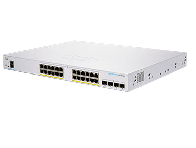 Cisco Business 350 Series 350-24FP-4X - Switch - L3 - Administered - 24 x 10/100/1000 (PoE+) + 4 x 10 Gigabit SFP+ - rail mountable - PoE+ (370W)