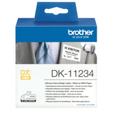 Brother DK11234 - Papel - auto-adesivo - preto em branco - 60 x 86 mm 260 etiqueta(s) (1 rolo(s) x 260) etiquetas recortadas - para Brother QL-1100, QL-1110NWB, QL-600B, QL-600G, QL-600R, QL-800, QL-810W, QL-820NWB