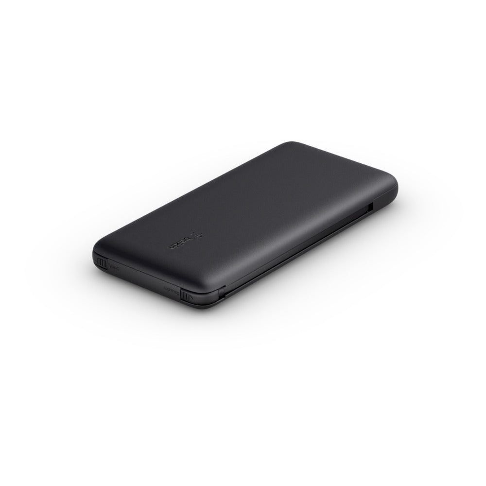 Belkin BOOST CHARGE PLUS - Carregador portátil - 10000 mAh - 23 Watt - Fast Charge, PD - 2 conectores de saída (Lightning, USB-C) - preto