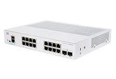 Cisco Business 250 Series CBS250-16T-2G - Switch - L3 - Smart - 16 x 10/100/1000 + 2 x Gigabit SFP - Rail mountable