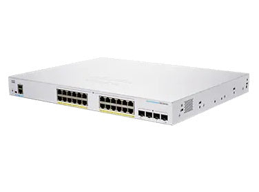 Cisco Business 250 Series CBS250-24PP-4G - Interruptor - L3 - inteligente - 24 x 10/100/1000 (PoE+) + 4 x Gigabit SFP - montável em trilho - PoE+ (100 W)