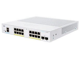 Cisco Business 250 Series CBS250-16P-2G - Interruptor - L3 - inteligente - 16 x 10/100/1000 (PoE+) + 2 x Gigabit SFP - montável em trilho - PoE+ (120 W)