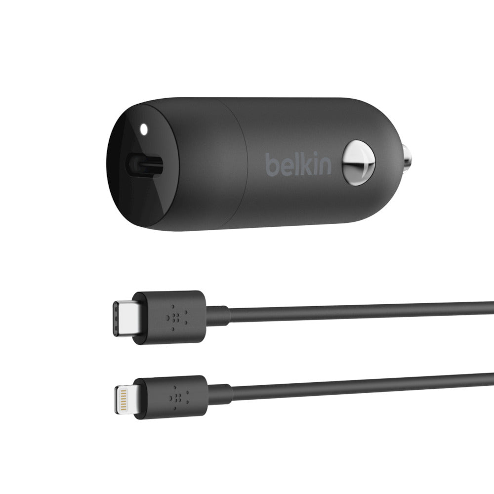 Belkin BOOST CHARGE - Car Power Adapter - 20 Watt - 3.6 A (USB-C) - In Cable: Lightning - Black