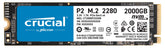 Crucial P2 - SSD - 2 TB - interno - M.2 2280 - PCIe 3.0 x4 (NVMe)