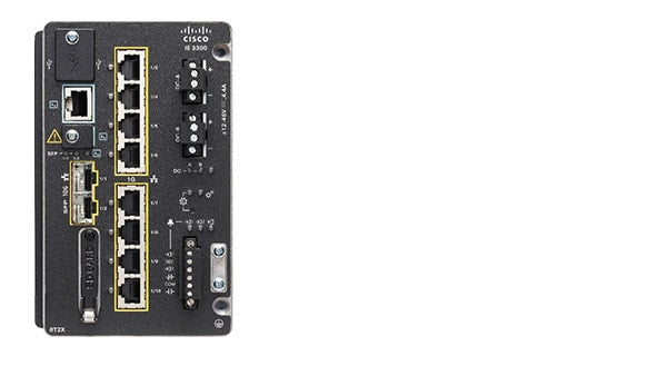 Cisco Catalyst IE3300 Rugged Series - Network Essentials - switch - Administrado - 8 x 10/100/1000 + 2 x SFP+ - Montaje en riel DIN - Alimentación de CC