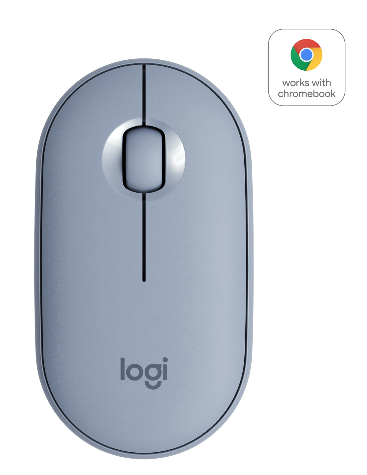 Logitech Pebble M350 - Ratón - óptico - 3 botones - inalámbrico - Bluetooth, 2,4 GHz - Receptor inalámbrico USB - gris azul