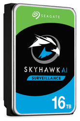 Seagate SkyHawk AI ST16000VE002 - Disco duro - 16 TB - interno - 3,5" - SATA 6Gb/s - búfer: 256 MB - con 3 años Seagate Rescue Data Recovery