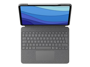 Logitech Combo Touch - Keyboard and folio folder - with trackpad - backlit - Apple Smart connector - QWERTZ - German - oxford gray - for Apple 10.9-inch iPad Air (4th generation)