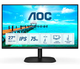 AOC 27B2H/EU - LED monitor - 27" - 1920 x 1080 Full HD (1080p) @ 75 Hz - IPS - 250 cd/m² - 1000:1 - 4 ms - HDMI, VGA - black