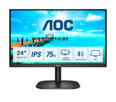 AOC 24B2XDA - Monitor LED - 24" (23.8" visível) - 1920 x 1080 Full HD (1080p) @ 75 Hz - IPS - 250 cd/m² - 1000:1 - 4 ms - HDMI, DVI, VGA - altifalantes - preto