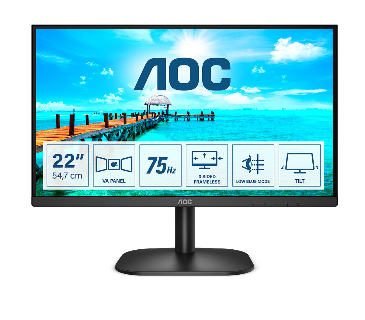 MONITOR LED AOC VA 22 (21.5) 16:9 FHD VGA HDMI 22B2H/EU