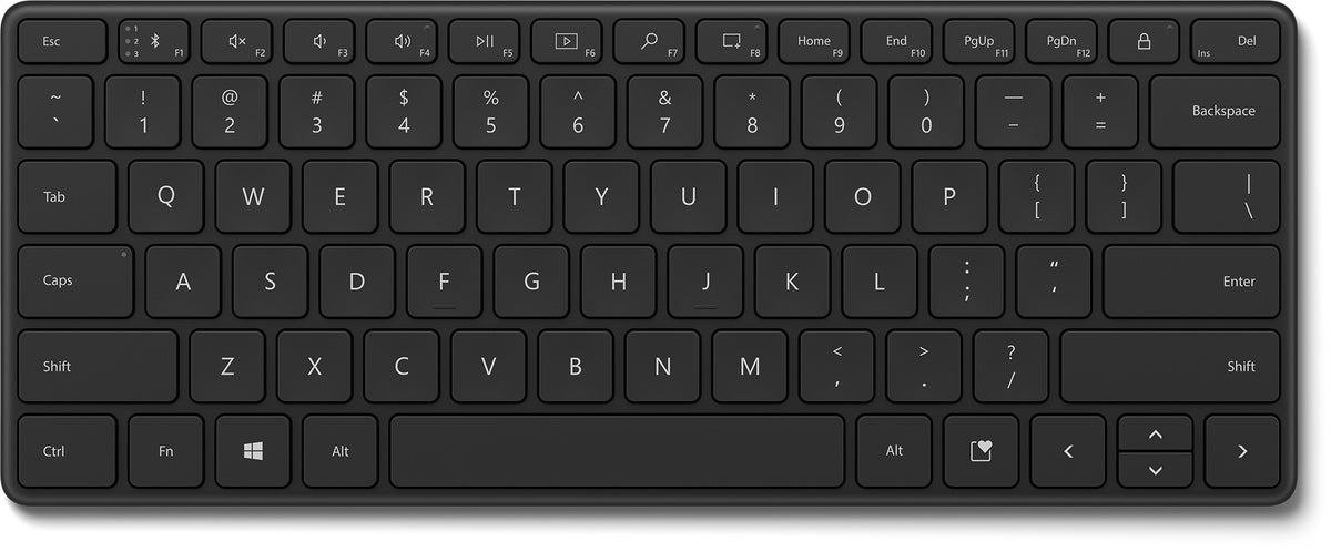 Microsoft Designer Compact - Teclado - sem fios - Bluetooth 5.0 - Inglês Internacional - preto opaco