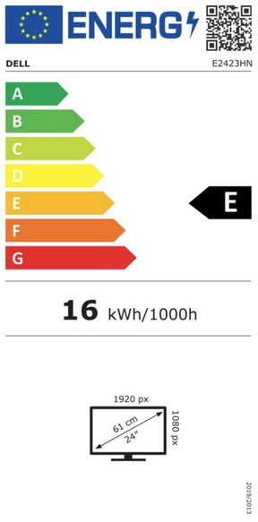 Dell E2423HN - LED Monitor - 24" - 1920 x 1080 Full HD (1080p) @ 60 Hz - VA - 250 cd/m² - 3000:1 - 5 ms - HDMI, VGA - BTO - with 3 years of Advanced Exchange service