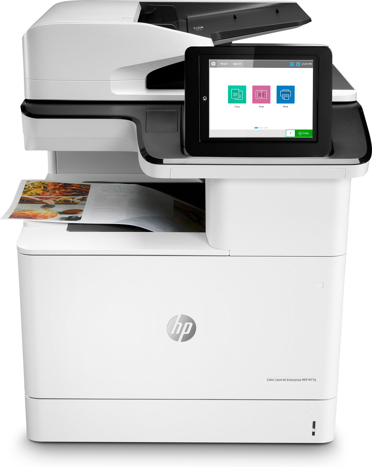 HP Color LaserJet Enterprise MFP M776dn - Multifunction printer - color - laser - 297 x 864 mm (original) - A3 (media) - up to 46 ppm (copy) - up to 46 ppm (print) - 650 sheets - USB 2.0, Gigabit LAN, Wi-Fi(n), USB 2.0 host