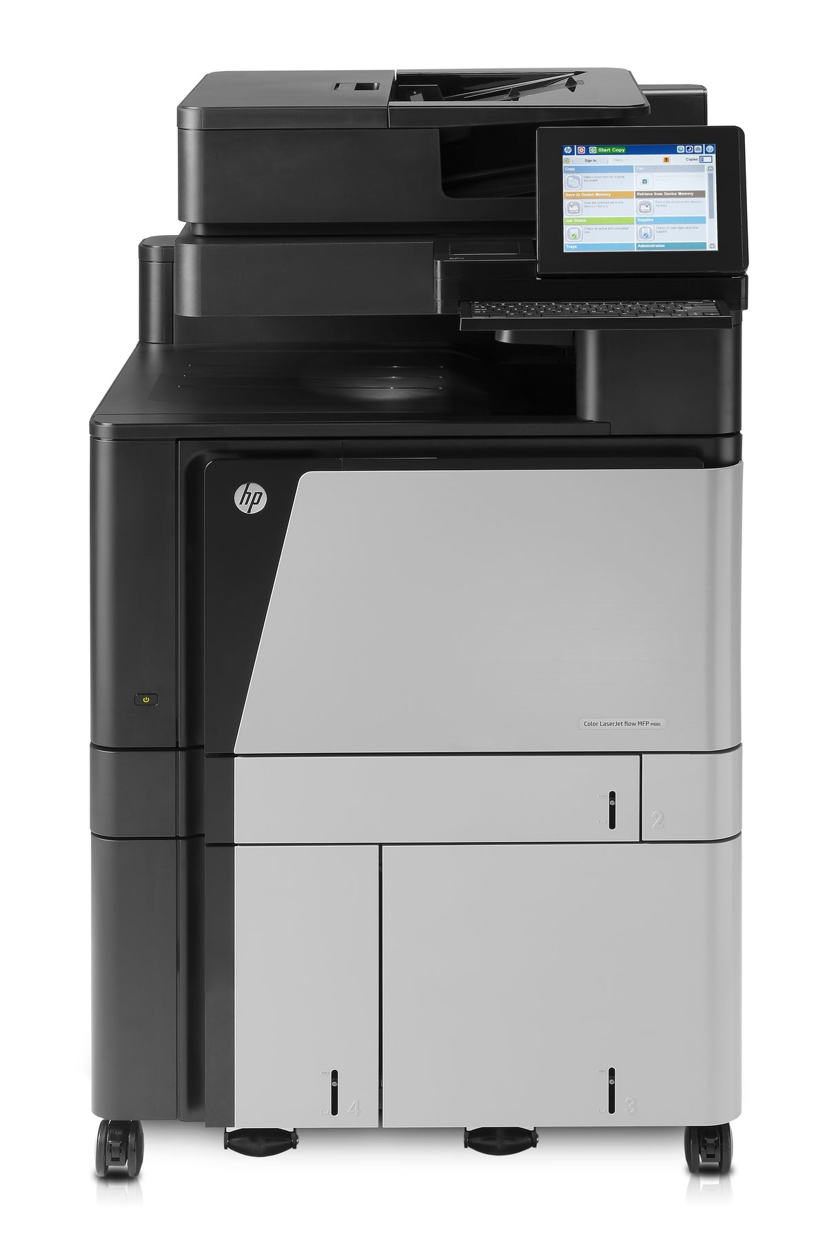 HP LaserJet Enterprise Flow MFP M880z+ - Multifunction printer - color - laser - A3 (297 x 420 mm), Ledger (279 x 432 mm) (original) - A3 (media) - up to 46 ppm (print) - 4100 sheets - 33.6 Kbps - USB 2.0, Gigabit LAN, USB host, USB host (inte
