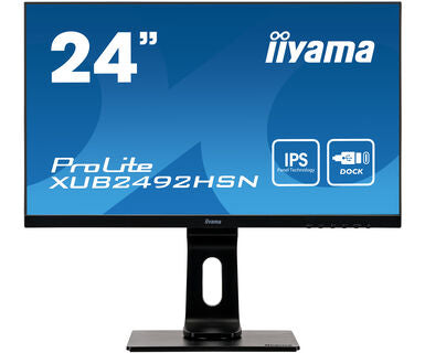 iiyama ProLite XUB2492HSN-B1 - Monitor LED - 24" (23.8" visível) - 1920 x 1080 Full HD (1080p) @ 75 Hz - IPS - 250 cd/m² - 1000:1 - 4 ms - HDMI, DisplayPort, USB-C - altifalantes - preto