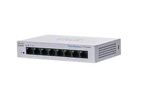 Cisco Business 110 Series 110-8T-D - Interruptor - sem gestão - 8 x 10/100/1000 - desktop, montável em trilho, montável na parede - alimentação DC