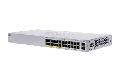 Cisco Business 110 Series 110-24PP - Interruptor - sem gestão - 12 x 10/100/1000 (PoE) + 12 x 10/100/1000 + 2 x combo Gigabit SFP - desktop, montável em trilho, montável na parede - PoE (100 W)