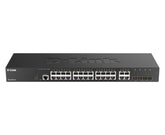 CONMUTADOR D-LINK 24 PUERTOS GIGABIT ADMINISTRADO MÁS 4 COMBO 1000BASET/SFP