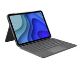 Logitech Folio Touch - Keyboard and folio case - with trackpad - backlit - Apple Smart connector - QWERTY - Spanish - graphite - for Apple 11-inch iPad Pro (1st generation, 2nd generation)